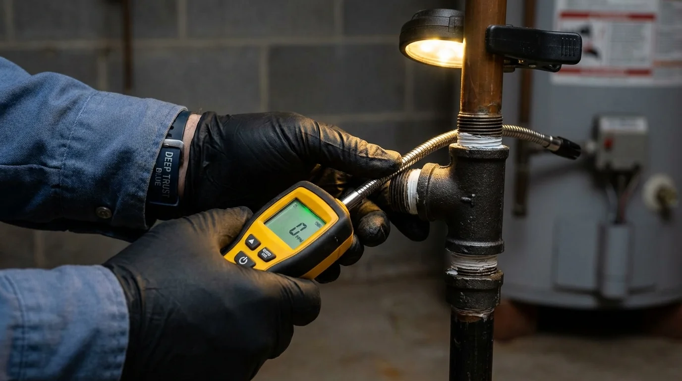 Gas leak detection with electronic sniffer by Johns Plumbing LLC in Wesley Chapel