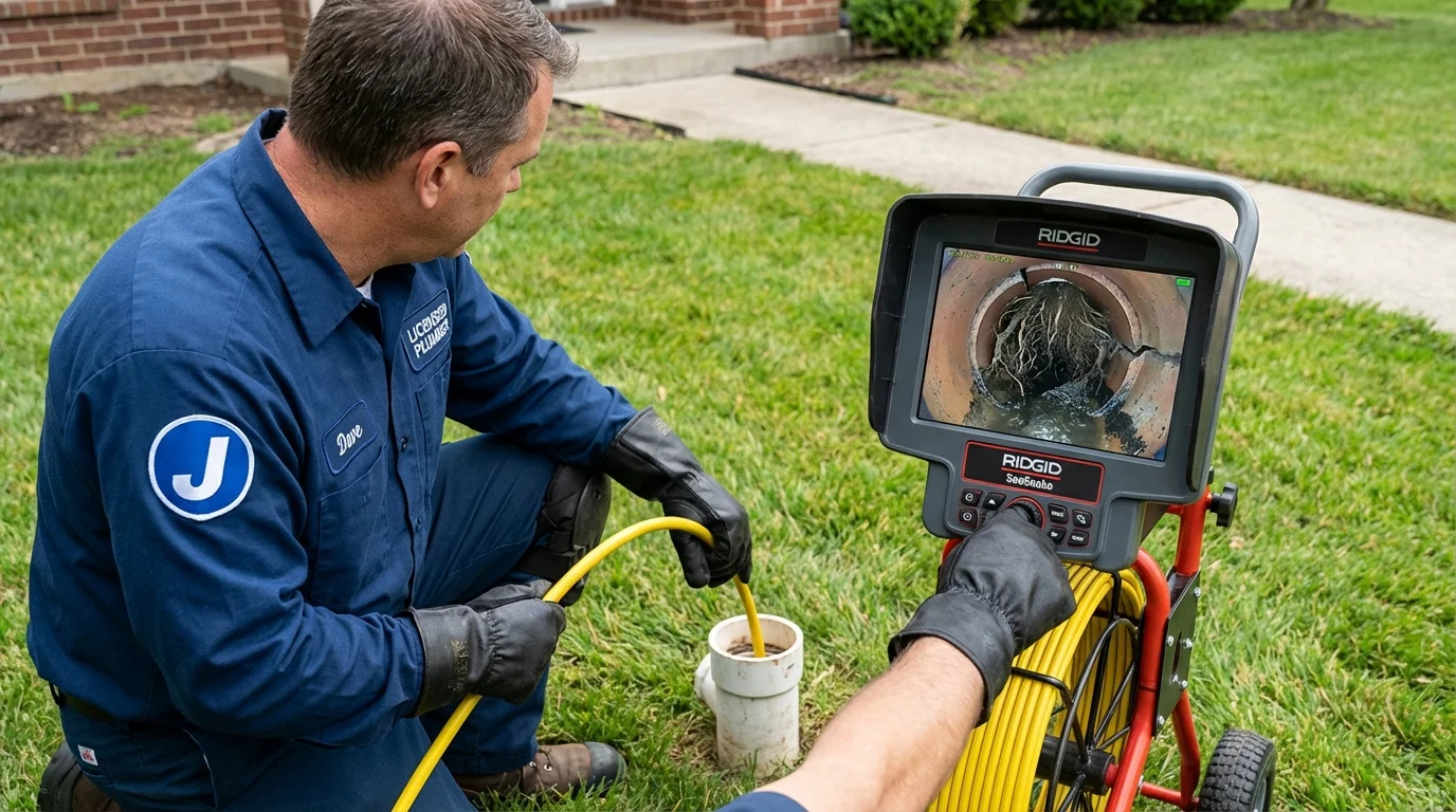 Sewer camera inspection being performed by Johns Plumbing LLC in Wesley Chapel